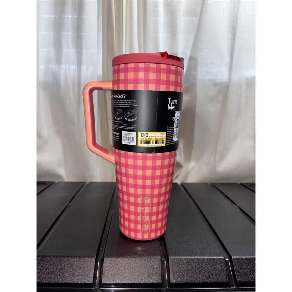 Brumate x Target 40oz ERA Flip - PEACH GINGHAM - 2026 Spring Release NWT